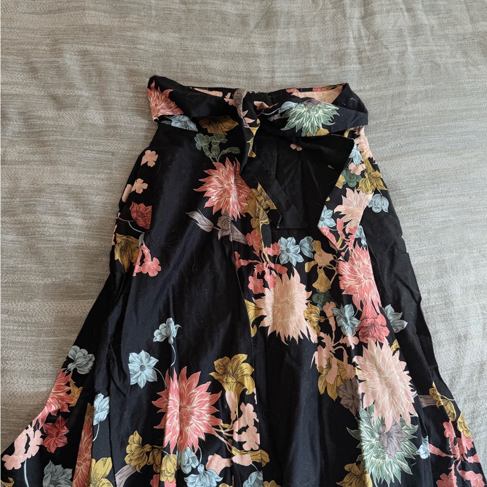 Zara Black Floral Skirt